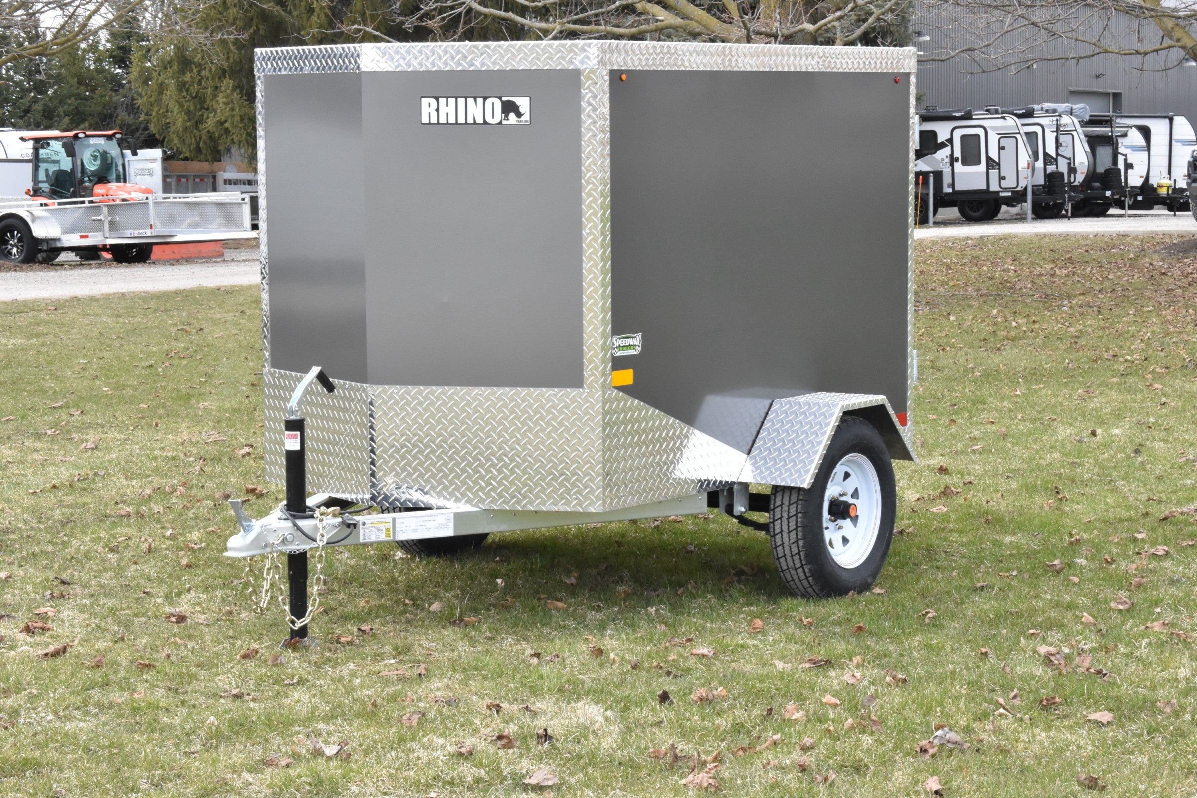 4' x 6' Rhino Single Axle Galvanized Enclosed Cargo Trailer Speedway Trailers Guelph Cambridge Kitchener Ontario Canada