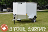 4' x 6' Rhino Single Axle Galvanized Enclosed Cargo Trailer White Speedway Trailers Guelph Cambridge Kitchener Ontario Canada