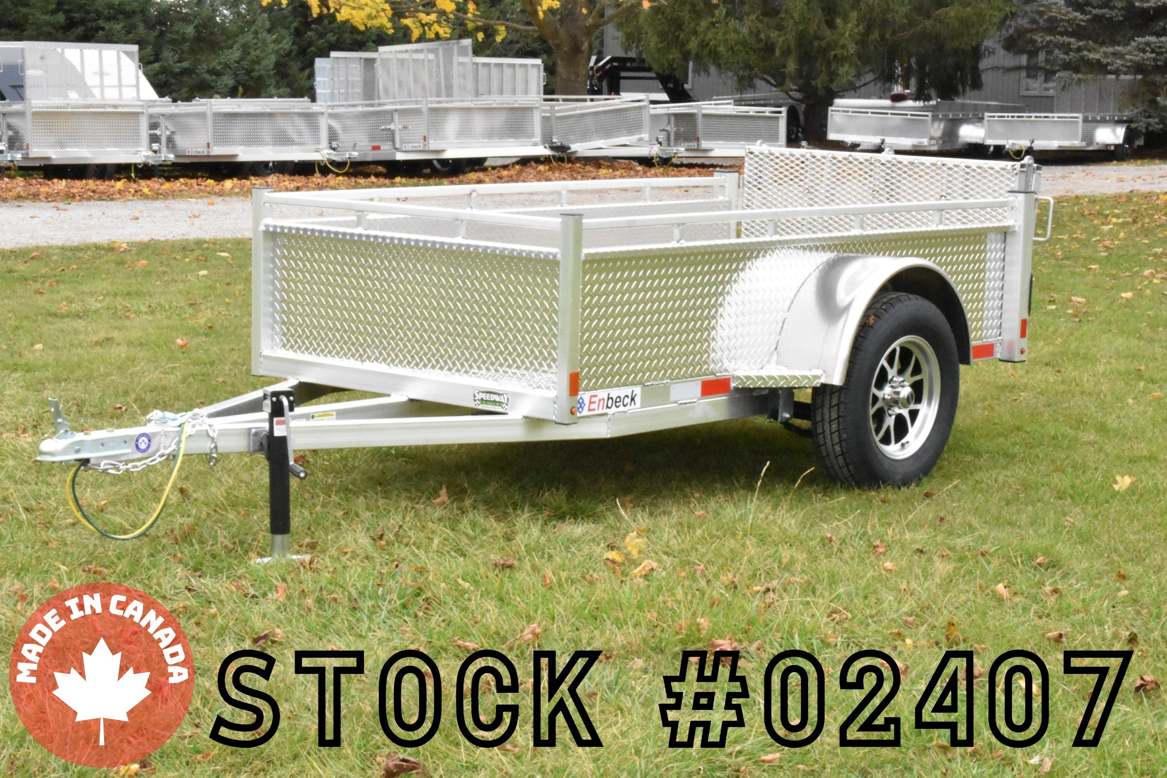 4' x 8' Enbeck Single Axle Aluminum Utility Trailer w/ Aluminum Rims & Bi-Fold Gate Speedway Trailers Guelph Cambridge Kitchener Ontario Canada