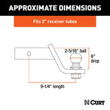 Loaded Ball Mount with 2-5/16" Ball (2" Shank, 7,500 lbs., 6" Drop)