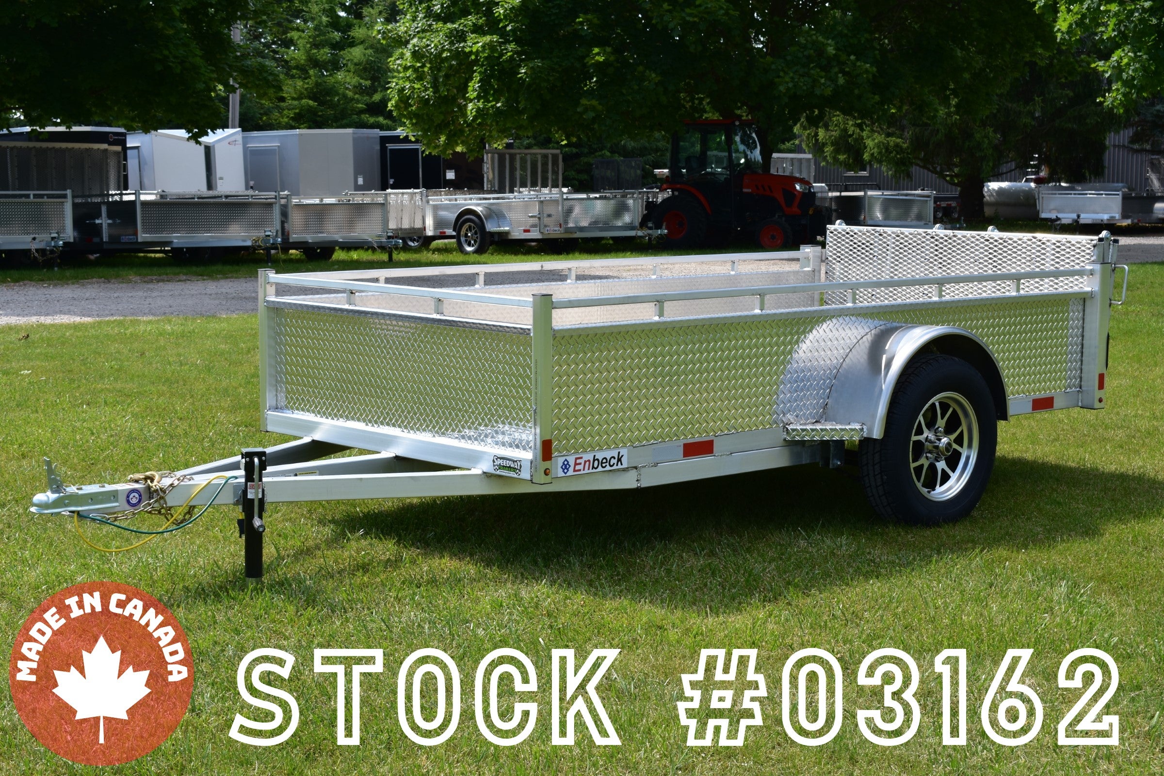 5' x 10' Enbeck Single Axle Aluminum Utility Trailer Aluminum Rims & Bi-Fold Gate Speedway Trailers Guelph Cambridge Kitchener Ontario Canada