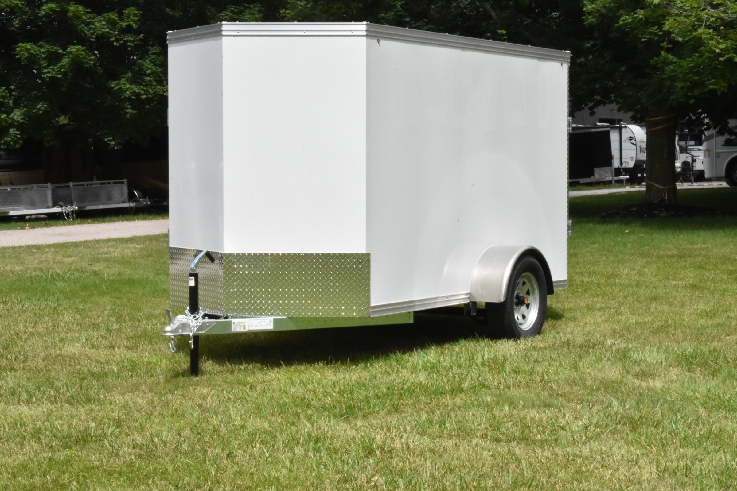 5' x 10' Rhino Single Axle Galvanized Enclosed Cargo Trailer White Speedway Trailers Guelph Cambridge Kitchener Ontario Canada