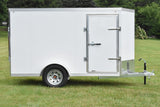 5' x 10' Rhino Single Axle Galvanized Enclosed Cargo Trailer White Speedway Trailers Guelph Cambridge Kitchener Ontario Canada