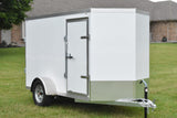 5' x 10' Rhino Single Axle Galvanized Enclosed Cargo Trailer White Speedway Trailers Guelph Cambridge Kitchener Ontario Canada