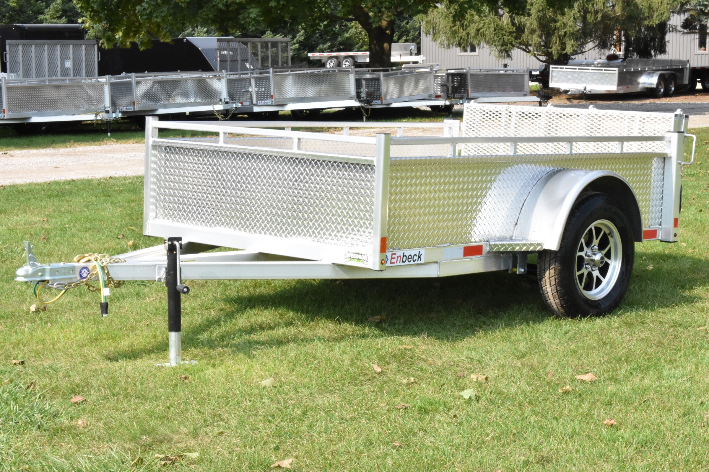 5' x 8' Enbeck Single Axle Aluminum Utility Trailer Aluminum Rims & Bi-Fold Gate Speedway Trailers Guelph Cambridge Kitchener Ontario Canada
