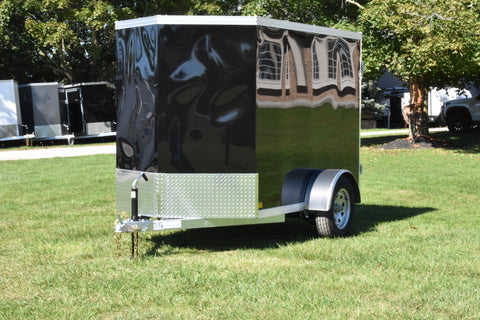 5' x 8' Rhino Single Axle Galvanized Enclosed Cargo Trailer Black Barn Door Speedway Trailers Guelph Cambridge Kitchener Ontario Canada