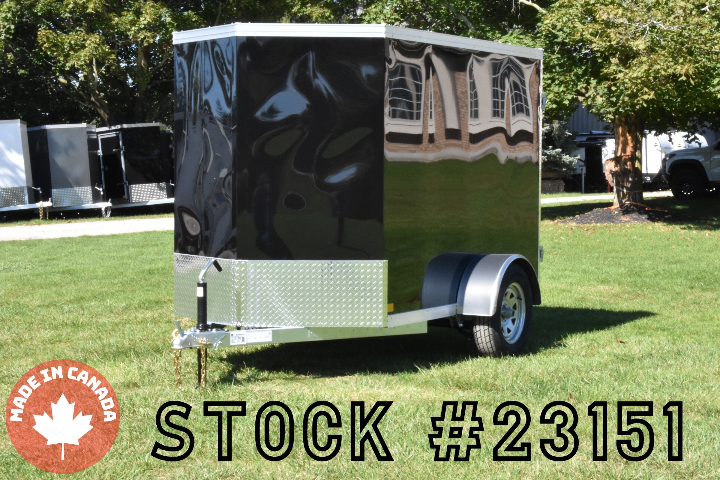 5' x 8' Rhino Single Axle Galvanized Enclosed Cargo Trailer Black Barn Door Speedway Trailers Guelph Cambridge Kitchener Ontario Canada