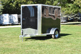 5' x 8' Rhino Single Axle Galvanized Enclosed Cargo Trailer Black Bullnose Side Door Speedway Trailers Guelph Cambridge Kitchener Ontario Canada