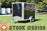 5' x 8' Rhino Single Axle Galvanized Enclosed Cargo Trailer Black Bullnose Side Door Speedway Trailers Guelph Cambridge Kitchener Ontario Canada
