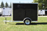 5' x 8' Rhino Single Axle Galvanized Enclosed Cargo Trailer Black Bullnose Side Door Speedway Trailers Guelph Cambridge Kitchener Ontario Canada
