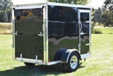 5' x 8' Rhino Single Axle Galvanized Enclosed Cargo Trailer Black Bullnose Side Door Speedway Trailers Guelph Cambridge Kitchener Ontario Canada