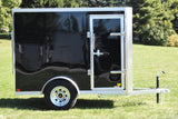 5' x 8' Rhino Single Axle Galvanized Enclosed Cargo Trailer Black Bullnose Side Door Speedway Trailers Guelph Cambridge Kitchener Ontario Canada