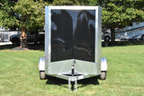 5' x 8' Rhino Single Axle Galvanized Enclosed Cargo Trailer Black Bullnose Side Door Speedway Trailers Guelph Cambridge Kitchener Ontario Canada