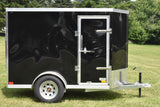 5' x 8' Rhino Single Axle Galvanized Enclosed Cargo Trailer Black Side Door Speedway Trailers Guelph Cambridge Kitchener Ontario Canada