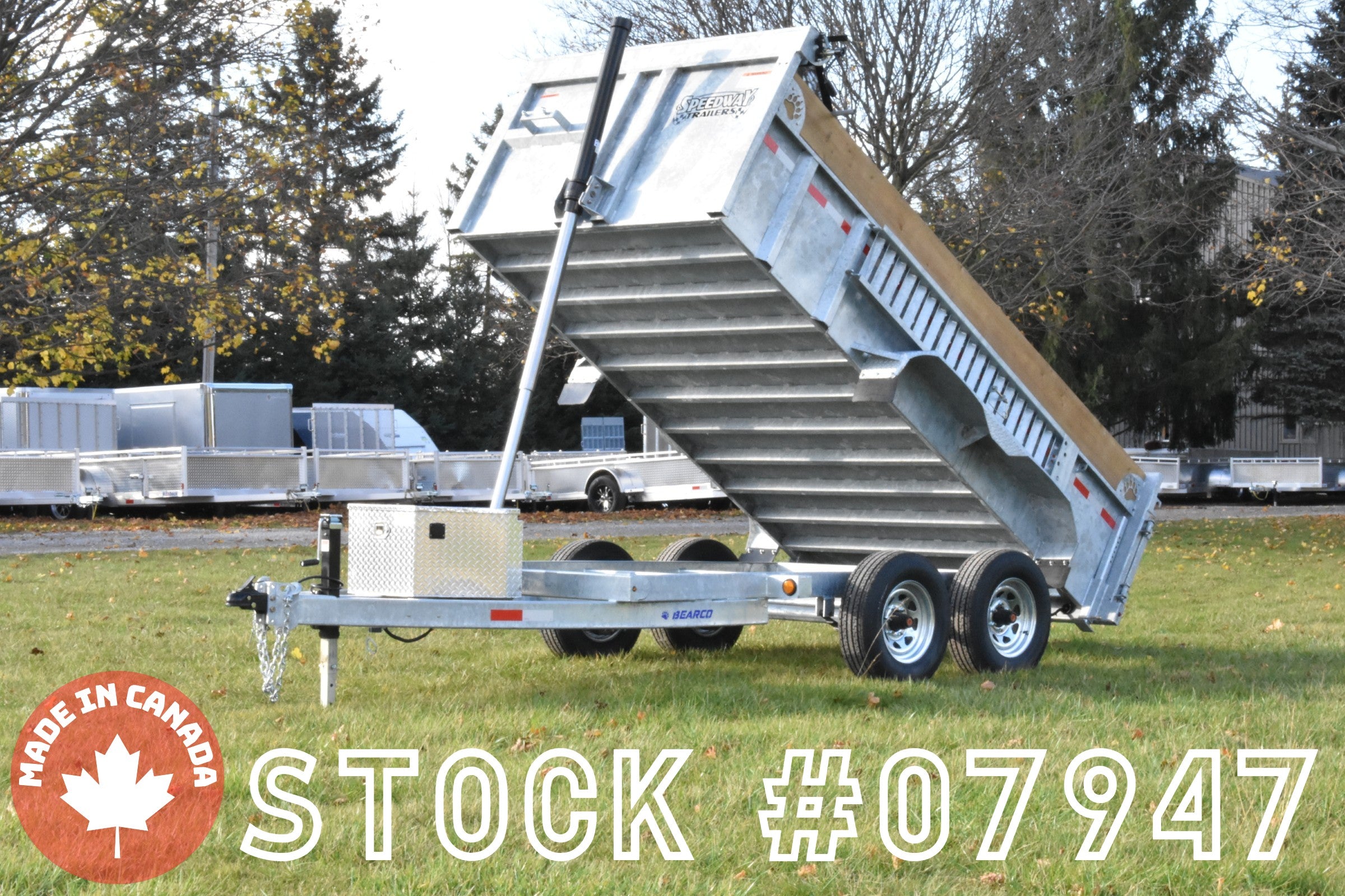 6' x 12' Bearco Galvanized Tandem Axle Hydraulic Dump Trailer w/ 5 Ton Capacity Speedway Trailers Guelph Cambridge Kitchener Ontario Canada