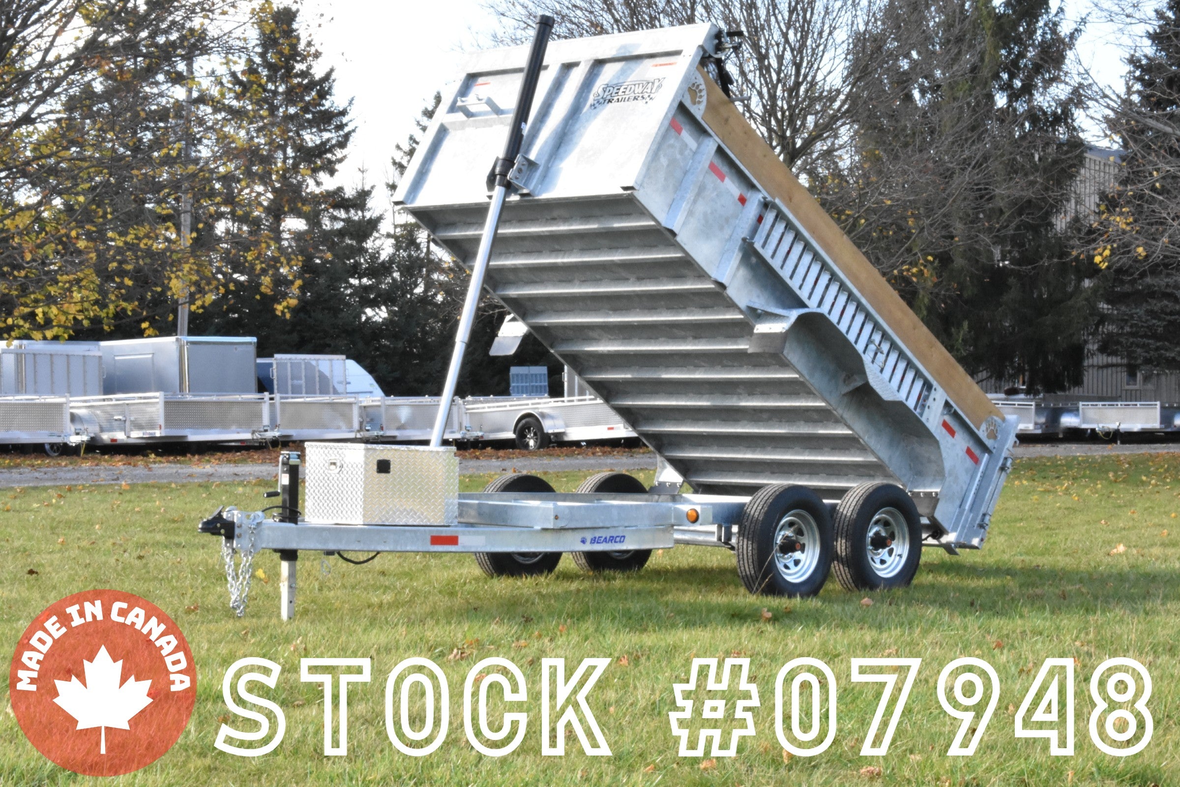 6' x 12' Bearco Galvanized Tandem Axle Hydraulic Dump Trailer w/ 5 Ton Capacity Speedway Trailers Guelph Cambridge Kitchener Ontario Canada