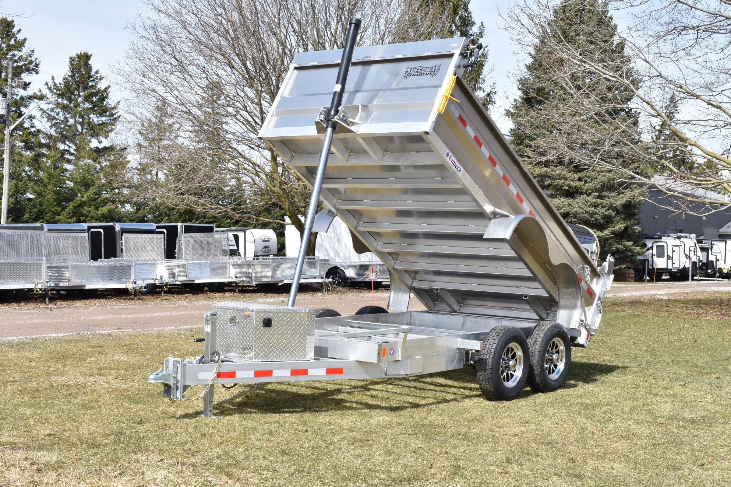 6' x 12' Enbeck Tandem Axle 5 Ton Aluminum Dump Trailer w/ Aluminum Rims Speedway Trailers Guelph Cambridge Kitchener Ontario Canada