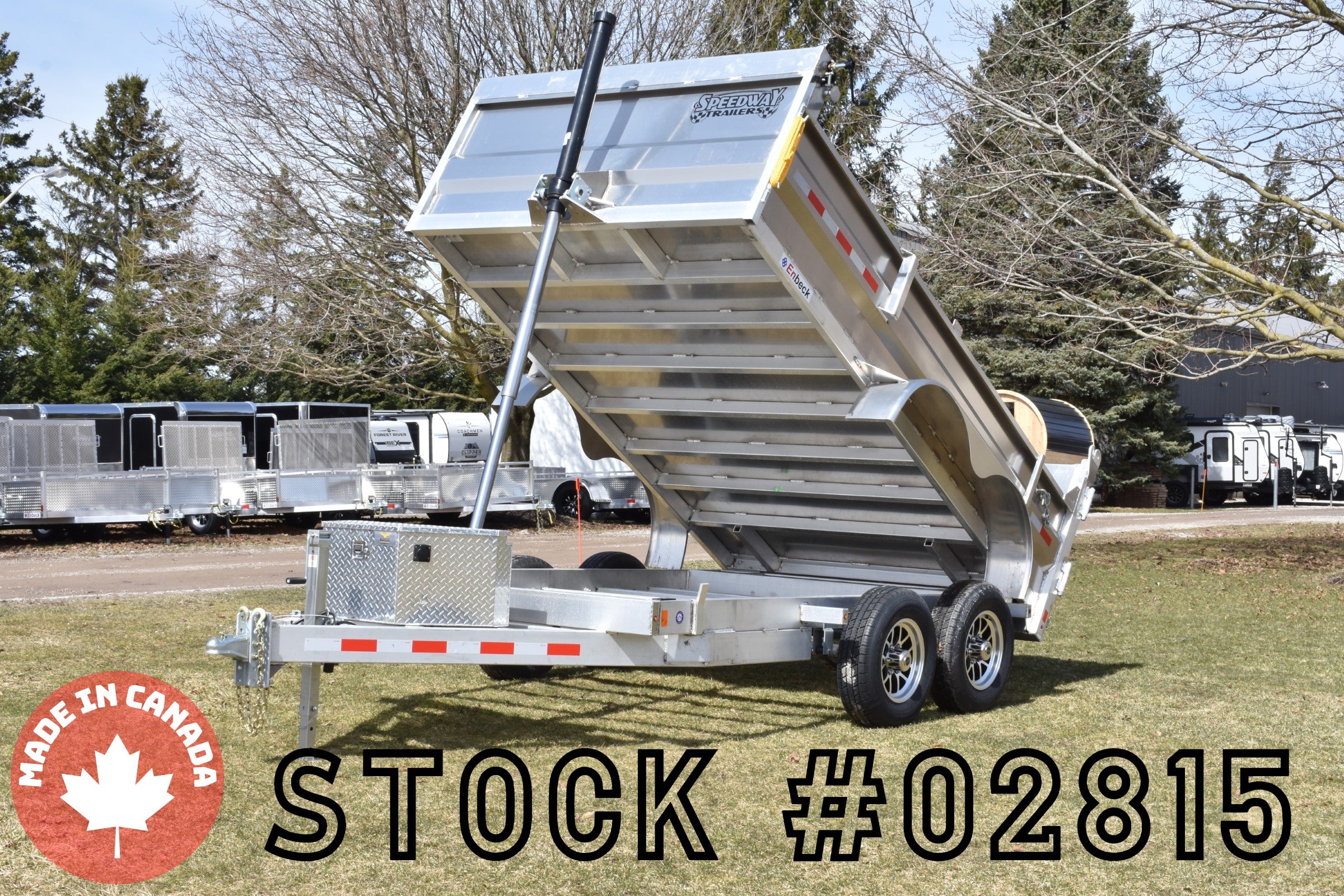 7' x 12' Enbeck Tandem Axle 5 Ton Aluminum Dump Trailer w/ Aluminum Rims Speedway Trailers Guelph Cambridge Kitchener Ontario Canada