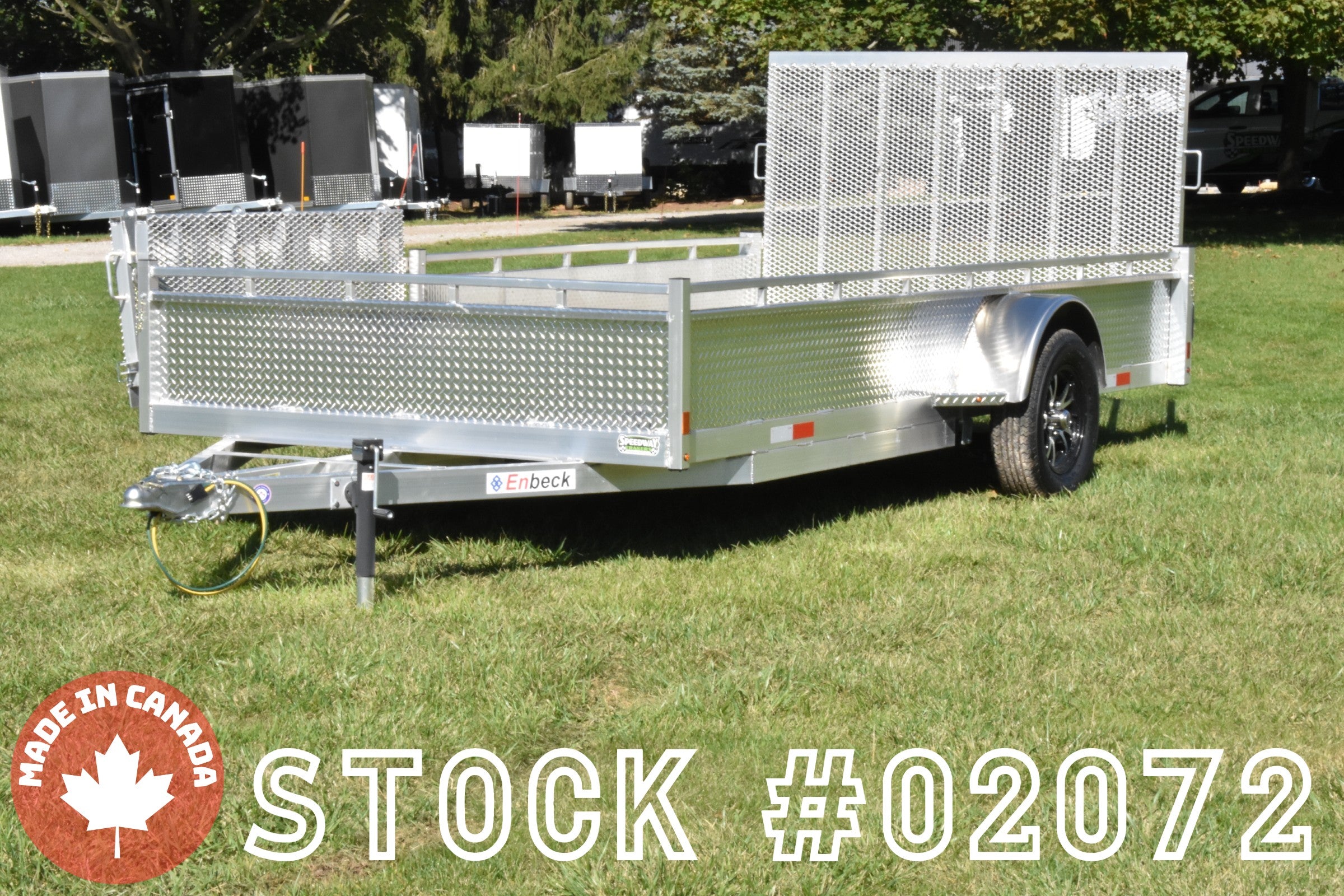7' x 14' Enbeck Single Axle Aluminum Side Loading Utility Trailer w/ Aluminum Rims Speedway Trailers Guelph Cambridge Kitchener Ontario Canada