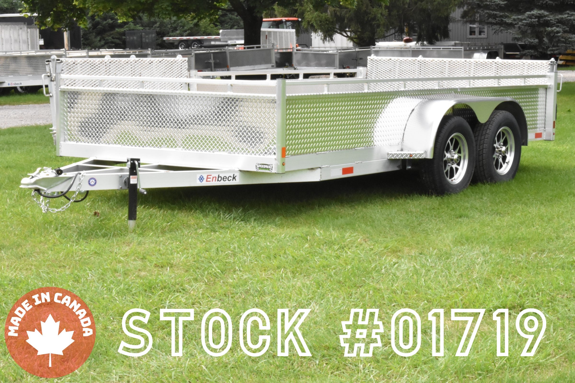 7' x 14' Enbeck Tandem Axle Aluminum Utility Trailer w/ Side Load Ramp, Aluminum Rims & Bi-Fold Gate (2025)