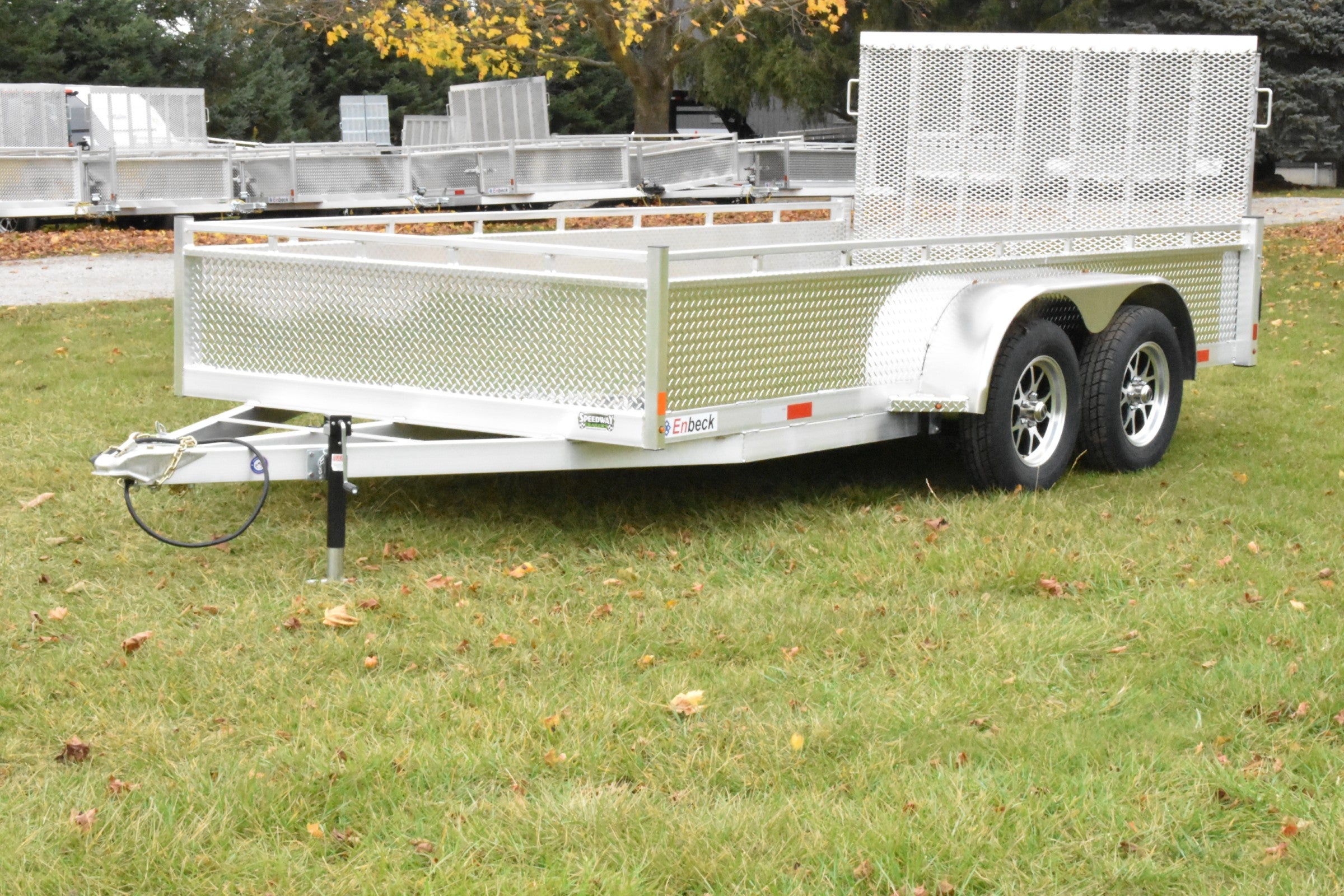 7' x 14' Enbeck Tandem Axle Aluminum Utility Trailer w/ Aluminum Rims