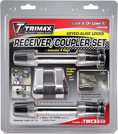 TRIMAX TMC3310 Receiver and Span Coupler Lock with Flat Keys