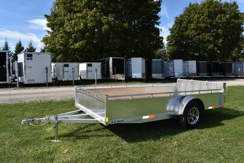6' x 12' Enbeck Single Axle Aluminum Utility Trailer w/ Aluminum Rims & Bi-Fold Gate