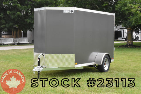5' x 10' Rhino Galvanized Single Axle Enclosed Cargo Trailer w/ Side Door (2025)
