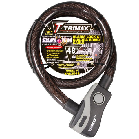 Trimax TAL2548 4' x 25 mm Alarm Lock and Quadra-Braid Cable