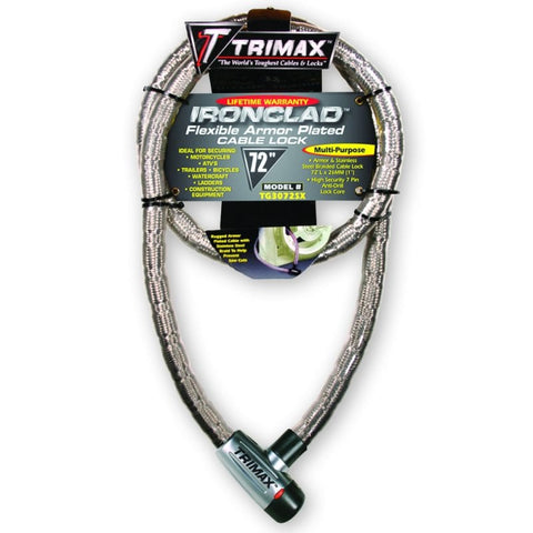 Trimax TG3072SX Supermax Security Armor Plated 72" x 26mm Stainless Steel Locking Cable