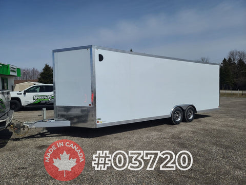 8.5' x 24' Enbeck Tandem Axle Aluminum Enclosed Car Hauler w/ 5200lb Axles & Beavertail (2026)
