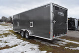 7' x 22' Alcom Xpress Enclosed Aluminum Drive-Through Snowmobile Trailer Speedway Trailers Guelph Cambridge Kitchener Ontario Canada