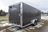 7' x 22' Alcom Xpress Enclosed Aluminum Drive-Through Snowmobile Trailer Speedway Trailers Guelph Cambridge Kitchener Ontario Canada