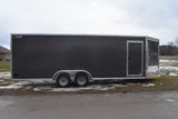 7' x 22' Alcom Xpress Enclosed Aluminum Drive-Through Snowmobile Trailer Speedway Trailers Guelph Cambridge Kitchener Ontario Canada