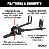 Curt TRUTRACK 4 Point Weight Distribution Hitch w/ 4X Sway Control - 8-10K / 2" Shank - Speedway Trailers Guelph Cambridge Kitchener Ontario Canada