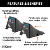 Curt Wheel Chock Set - Up to 17" Wide Wheels - Speedway Trailers Guelph Cambridge Kitchener Ontario Canada