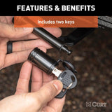 Curt 5/8" Hitch Lock - 2" Receiver / Black - Speedway Trailers Guelph Cambridge Kitchener Ontario Canada