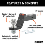 Curt Loaded Ball Mount / 2 Inch Ball / 7.5K / 4 Inch Drop / 2 Inch Shank - Speedway Trailers Guelph Cambridge Kitchener Ontario Canada