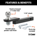 Curt Towing Starter Kit w/ 2" Ball - 3.5K / 3/4" Rise / 1 1/4" Shank - Speedway Trailers Guelph Cambridge Kitchener Ontario Canada