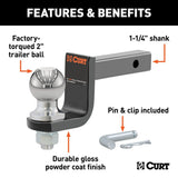 Curt Towing Starter Kit w/ 2" Ball - 3.5K / 3 1/4" Drop / 1 1/4" Shank - Speedway Trailers Guelph Cambridge Kitchener Ontario Canada
