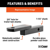 Curt Class 2 Ball Mount - 3.5K / 3/4" Rise / 1 1/4" Drop / 1 1/4" Shank - Speedway Trailers Guelph Cambridge Kitchener Ontario Canada