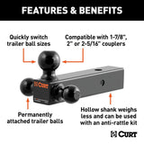 Curt Multi-Ball Mount - 5-14K / 1 7/8", 2" & 2 5/16" Ball / 2 1/2" Shank - Speedway Trailers Guelph Cambridge Kitchener Ontario Canada
