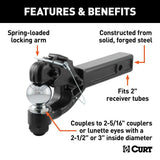 Curt Receiver-Mount Ball & Pintle Hitch - 12K / 2 5/16" Ball / 2" Shank - Speedway Trailers Guelph Cambridge Kitchener Ontario Canada