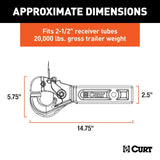Curt Receiver-Mount Pintle Hook - 20K / 2 1/2" Shank / 2 1/2" Lunette Rings - Speedway Trailers Guelph Cambridge Kitchener Ontario Canada