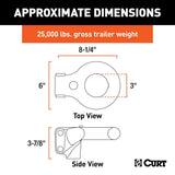 Curt Secure Latch Channel-Style Lunette Ring / 25K / 3 Inch Inside Diameter - Speedway Trailers Guelph Cambridge Kitchener Ontario Canada