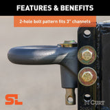 Curt Secure Latch Channel-Style Lunette Ring / 25K / 3 Inch Inside Diameter - Speedway Trailers Guelph Cambridge Kitchener Ontario Canada