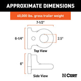 Curt Securelatch Flush Mount Lunette Ring - 60K / 2 1/2" ID - Speedway Trailers Guelph Cambridge Kitchener Ontario Canada