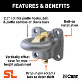 Curt Securelatch Flush Mount Lunette Ring - 60K / 2 1/2" ID - Speedway Trailers Guelph Cambridge Kitchener Ontario Canada