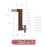 Gen-Y Mega-Duty 21K Hitch & Ball Mount / 6 Inch Drop / 2.5 Inch Shank / Versa Ball (2 Inch & 2 5/16 Inch) - Speedway Trailers Guelph Cambridge Kitchener Ontario Canada