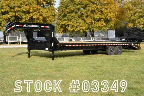 102" x 30' Ironbull Gooseneck Tandem Axle Steel Deckover Equipment Trailer - 7 Ton Speedway Trailers Guelph Cambridge Kitchener Ontario Canada